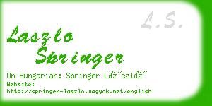 laszlo springer business card